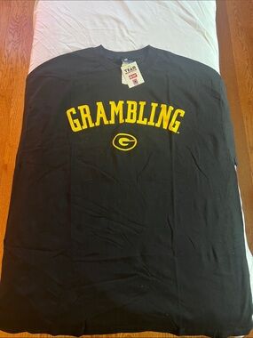 Champs Black Tee with Yellow Grambling Logo